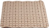 Badmat/douchemat mocca bruin vierkant patroon 50 x 50 cm - Anti-slip mat voor in de douchecabine
