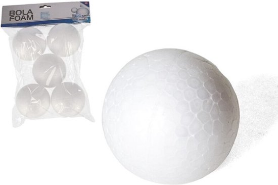 EKOKIM Set van 100 witte schuimballen, 35 mm ambachtelijke schuimballen piepschuim ballen kunst ambachtelijke decoratie ballen voor doe-het-zelf kunstambacht, huishouden en schoolprojecten