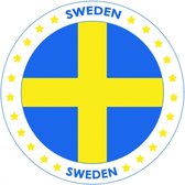 100x Bierviltjes Zweden thema print - Onderzetters Zweedse vlag - Landen decoratie feestartikelen