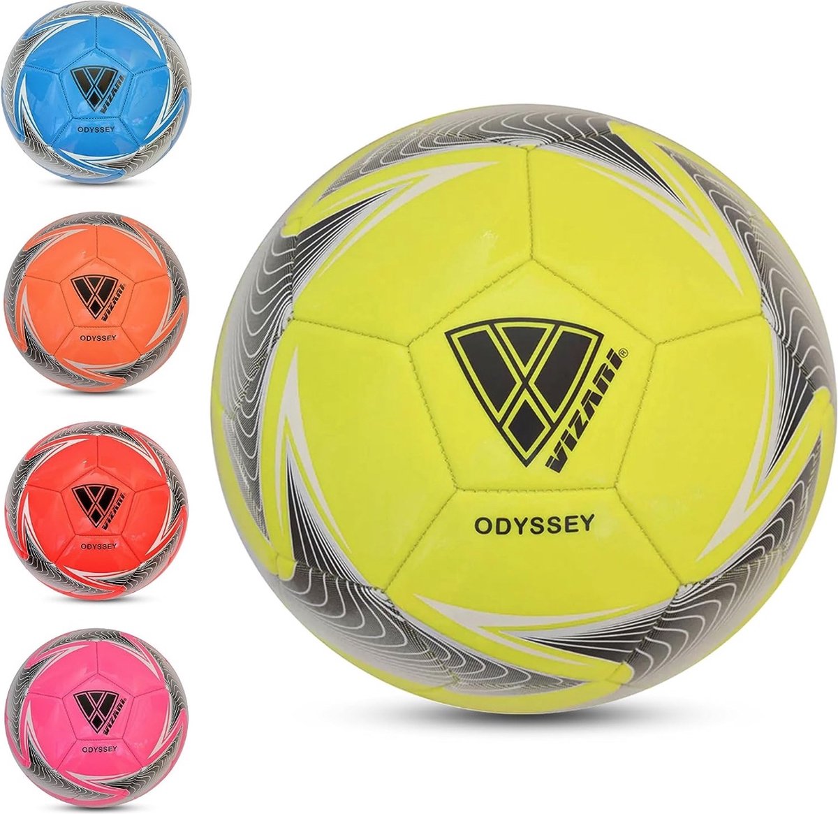 VIZARI ODYSSEY Voetbal | Geel | Maat 5 | Unieke Grafische Ontwerpen | Voetballen voor Kinderen & Volwassenen | Verkrijgbaar in 4 Kleuren