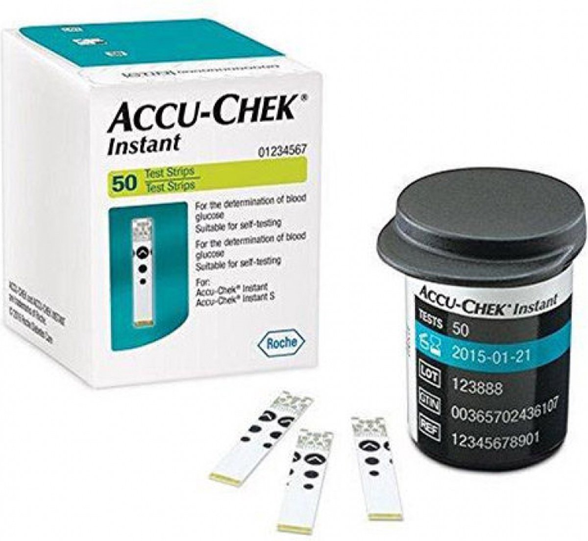 Goedkoopste Accu-Chek Instant Teststrips - 100 stuks Accu chek - Het testen duurt 5 seconden - Hoeveelheid bloed 0.6µl