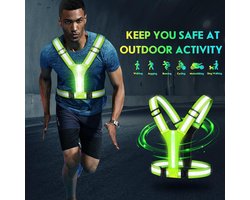 Reflecterend Vest Hardloopkleding USB Oplaadbaar - Hoge Zichtbaarheid - Verstelbare Taille/Schouder - Joggen Hardlopen Fietsen Wandelen Motorfiets Hardloop verlichting