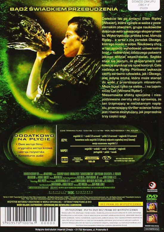 Alien: Resurrection [DVD] (Dvd), Winona Ryder | Dvd's | bol
