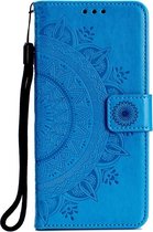 Shop4 - Geschikt voor iPhone Xs Max Hoesje - Wallet Case Mandala Patroon Blauw