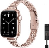 MY PROTECT - Bracelet Apple Watch d'inspiration fine en métal de Luxe pour Apple Watch 38 mm - 40 mm - 41 mm - Rosé