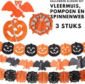 Halloween Versiering | Slinger set | Pompoen, Vleermuis, Spinnenweb | 2,54 M | Halloween Decoratie | 2023