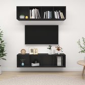 The Living Store TV-meubelset X - wand - 37x37x142.5 cm - zwart