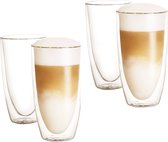 Swanza® Lofty Latte - Verres à café à double paroi - Verres à latte macchiato - Verres à thé - Avec forme fine - 350ML - 4 pièces