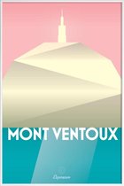 JUNIQE - Poster in kunststof lijst Mont Ventoux II -40x60 /Turkoois &
