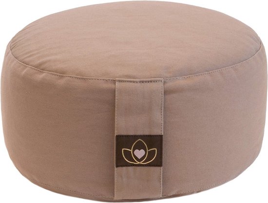 Meditatiekussen eco taupe rond - Lotus | Yoga kussen Meditatiekussen eco taupe rond - Lotus | Yoga kussen