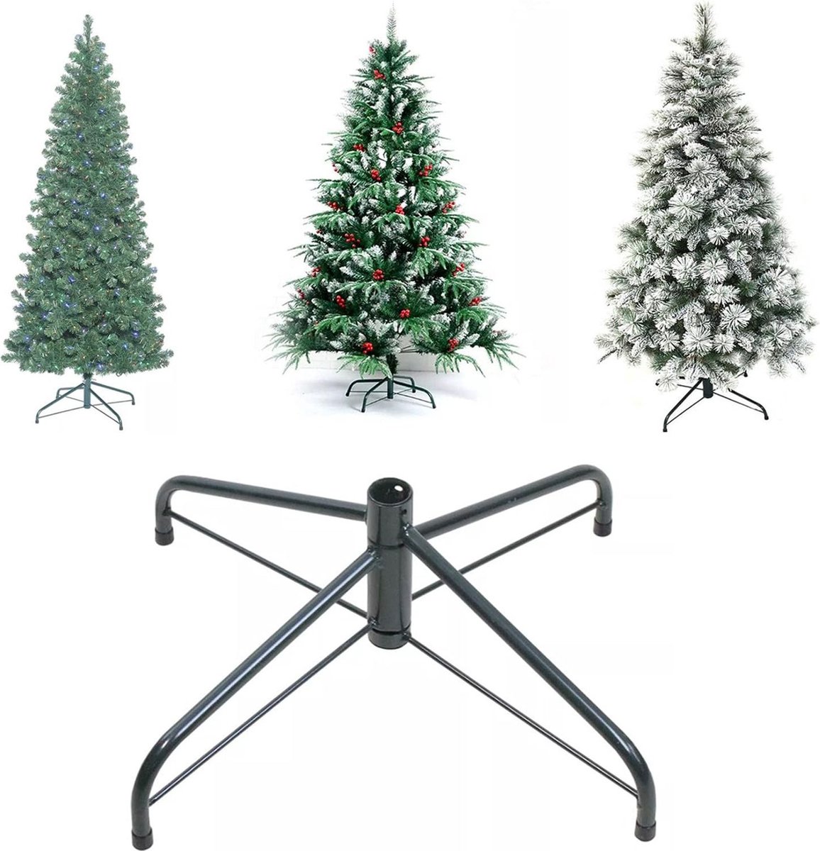Metalen Kerstboomstandaard - Kunstkerstboom Standaard - Opvouwbaar - Stabiele Basis - Voor Ondersteuning van Kerstboom - 35x12x2.5cm
