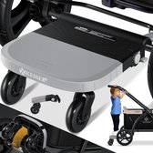 KESSER® Meerijdplankje Universeel ook geschikt voor LOOPS opvouwbare Bolderkar, Kinderwagen met 360° meedraaiende wielen, instelbaar, belastbaar tot 25 kg - Zwart / Grijs