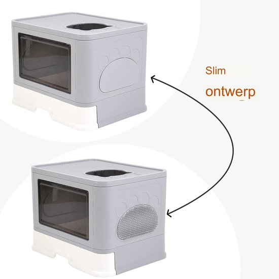 Kattentoilet met Kap - Grote Ingang - XXL Opvouwbare kattenbak - Schep - Kattenborstel - Geen Verspreiding van Geur en Strooisel