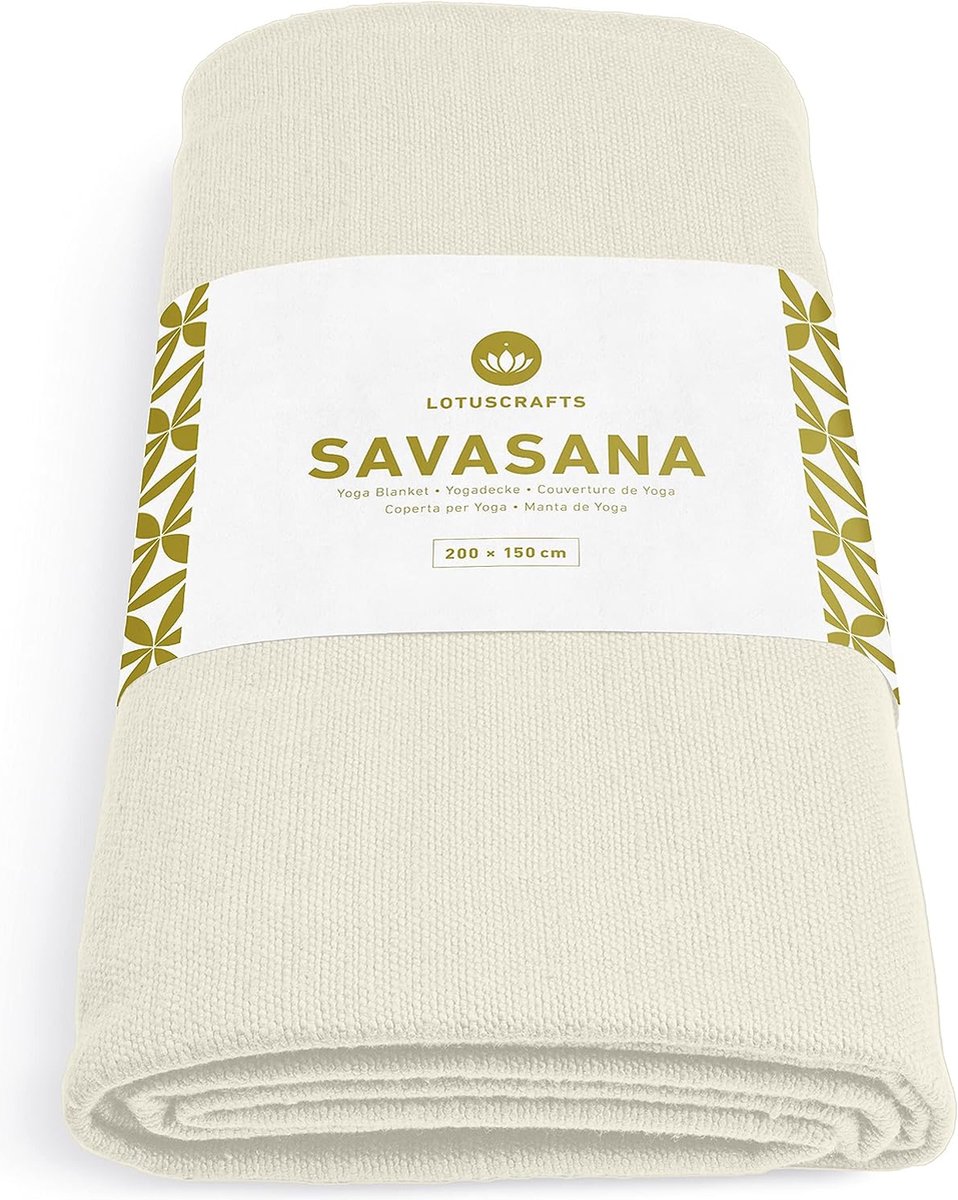 Yogadeken katoen Savasana [200 x 150 cm] Meditatiedeken Resistent en duurzaam gemaakt van 100% katoen Yogadeken voor ultieme ontspanning
