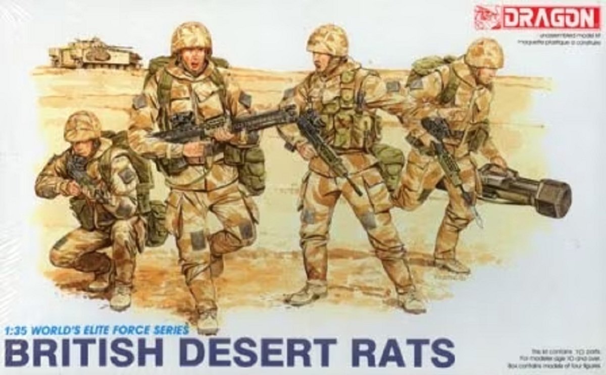 Dragon Modelbouwpakket Militaire voertuigen - 3013 British Desert Rats - Figuren - Worlds Elite Force Series Plastic - 1:35 - Modelbouw