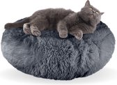 AdomniaGoods - Luxe kattenmand - Hondenmand - Antislip kattenkussen - Wasbaar hondenkussen - Donker grijs 40 cm