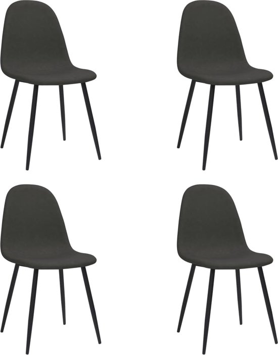 The Living Store Ensemble de chaises de salle à manger - Simili cuir - Zwart - 45x54,5x87 cm
