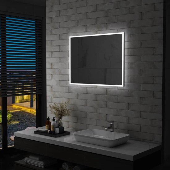The Living Store Miroir de salle de bain LED - 80 x 60 cm - Homologué IP44