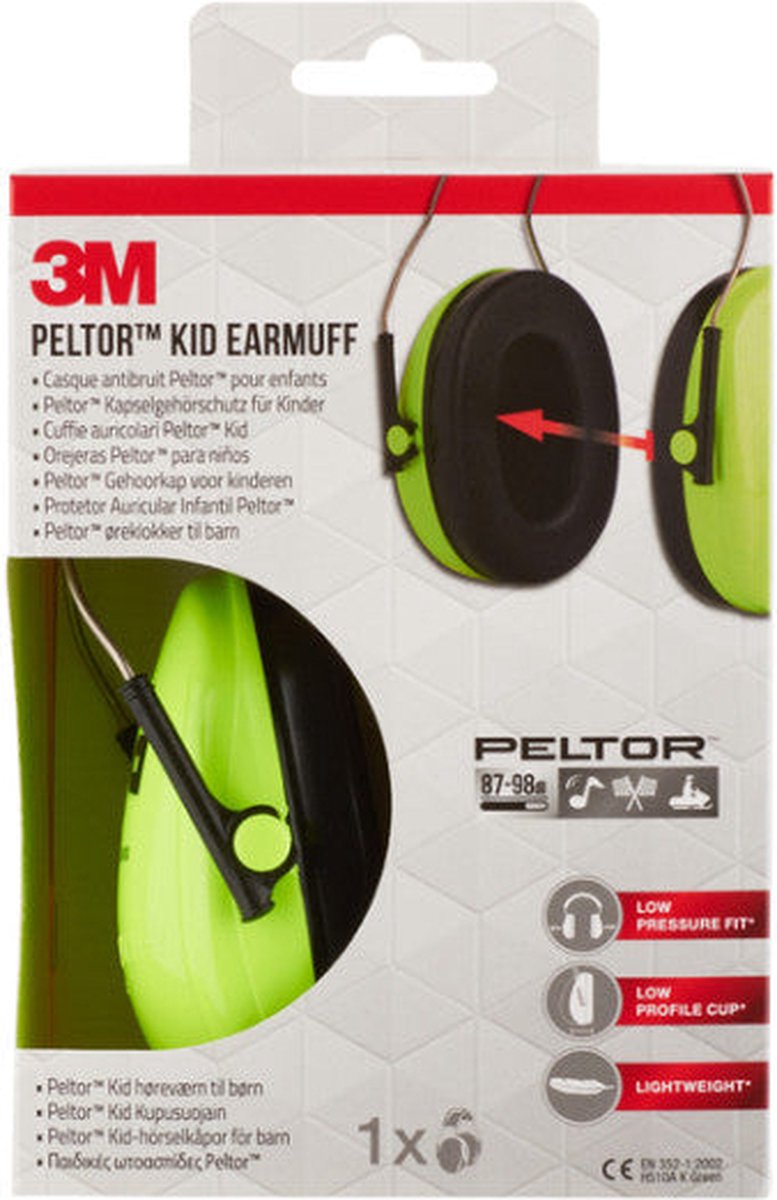 Enfant Casque de protection auditive Vert 3M H510AKGC Peltor