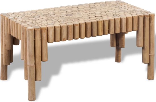 Table basse en Bamboe The Living Store - 70x35x35 cm - Résistante aux intempéries