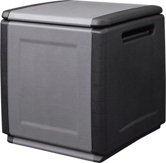 vidaXL Boîte de Rangement de Jardin 320 L Gris Noir Coffre Stockage  Extérieur