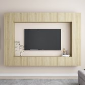 The Living Store Televisiekast Stereokast - Sonoma Eiken - 100 x 30 x 30 cm / 30.5 x 30 x 90 cm - Montage vereist