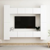 The Living Store Televisiekast - Trendy - Meubels - Afmetingen- 80 x 30 x 30 cm en 30.5 x 30 x 90 cm - Kleur- wit - Materiaal- spaanplaat