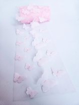 BamBella® - Stof vlinder - Hobby spullen - Decoratie stoffen roze knutselen meisjes tule tulle mesh