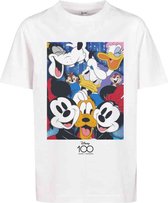 Mister Tee Mickey Mouse - Disney 100 Mickey & Friends Kinder T-shirt - Kids 122/128 - Wit