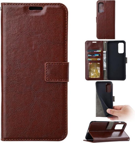 Bibliothèque LuxeBass adaptée pour Xiaomi Redmi Note 10 Lite - Marron - bibliothèque - couverture de livre - étui de livre - couverture de livre