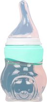 LuxeBass Mini Babyfles met Handvaten | Siroopfles Voedingsfles Melkfles voor Baby | 100ml Blauw