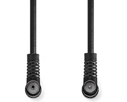 Nedis Coaxkabel - IEC (Coax) Male - IEC (Coax) Female - Vernikkeld - 120 dB - 75 Ohm - Viervoudig Afgeschermd - 1.50 m - Rond - PVC - Zwart - Label