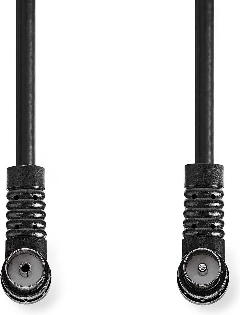 Coaxkabel 120 dB | IEC (Coax) Male Haaks - IEC (Coax) Female Haaks | 1,5 m | Zwart