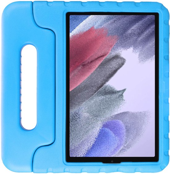 HappyCase Kinder Tablethoes Geschikt voor Samsung Galaxy Tab A7 Lite | Kindvriendelijke Hoes | Beschemhoes | Kinderhoes | met Handvat en Standaard | Blauw