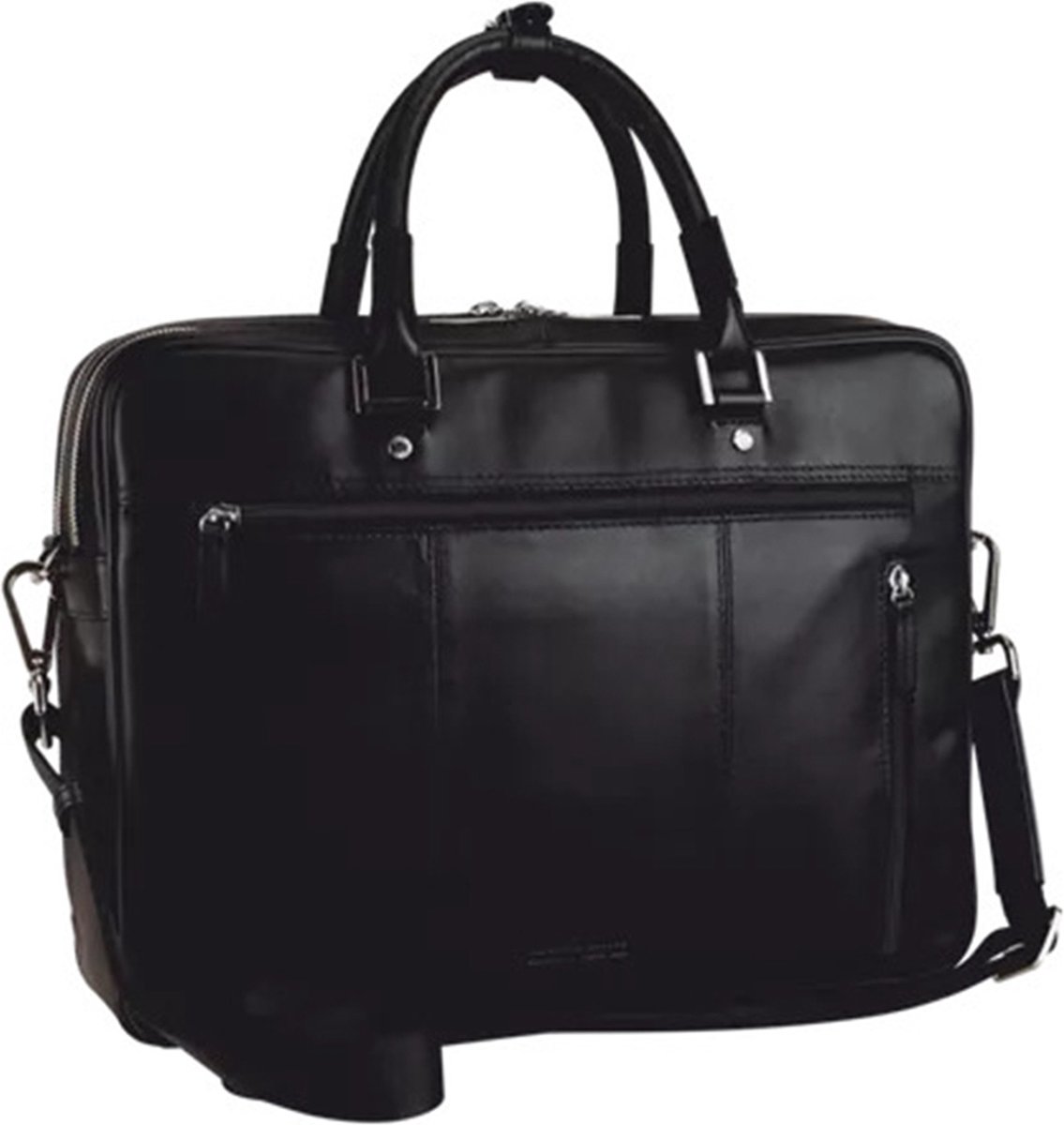 Leonhard Heyden Montreal Zipped Briefcase 2 Compartments black