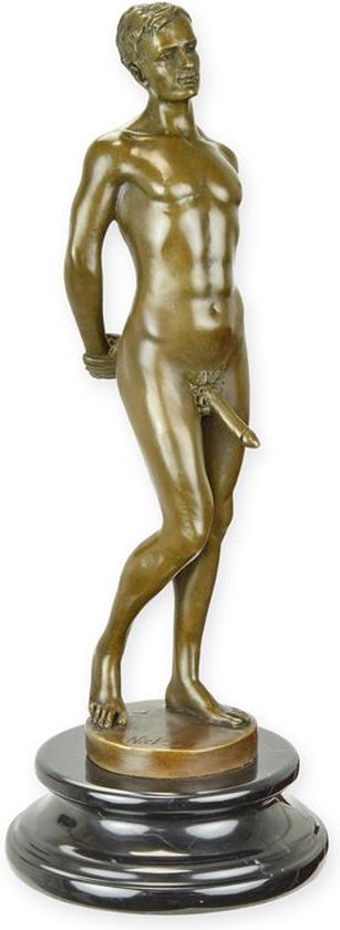Statue en bronze - figurine d'un homme nu en érection - bronze - 31,1 cm de  hauteur | bol