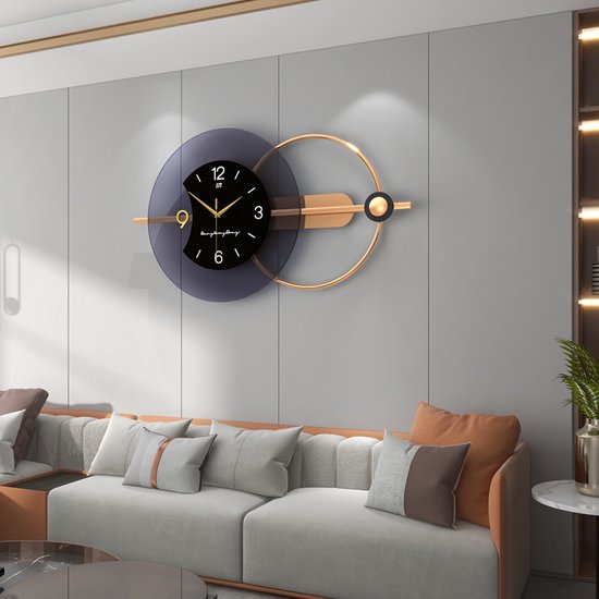 Luxaliving - Horloge Murale Moderne Or- Zwart - Horloge Murale Design -  Mouvement... | bol
