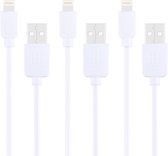 3 STKS HAWEEL 1 m High Speed ​​8 pins naar USB Sync en oplaadkabel Kit, voor iPhone XR / iPhone XS MAX / iPhone X & XS / iPhone 8 & 8 Plus / iPhone 7 & 7 Plus / iPhone 6 & 6s & 6 Plus & 6s Plus / iPad (wit)