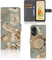 Hoesje geschikt voor OPPO Reno8 T 4G Vintage Bird Flowers