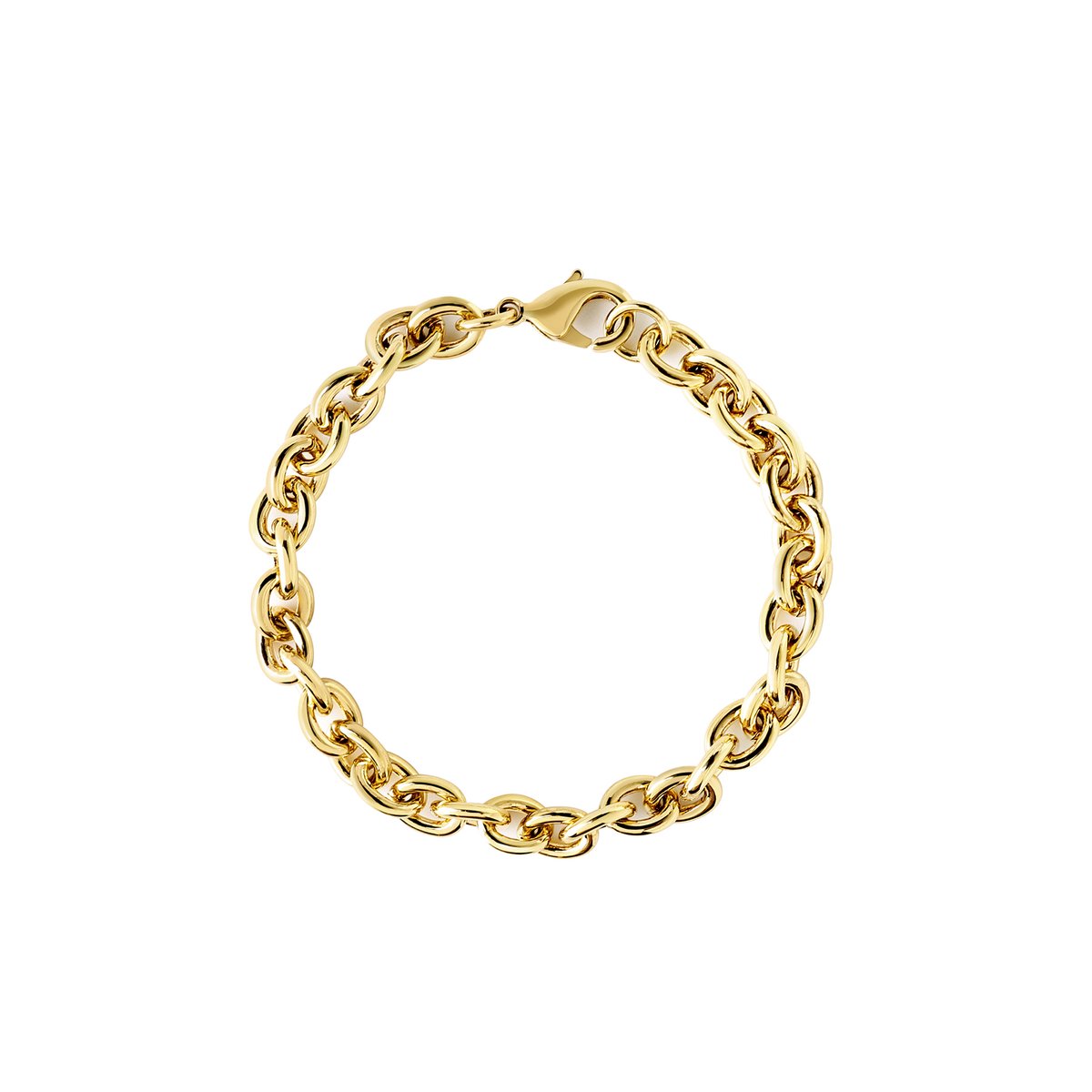 Goud Vergulde Ronde Chunky Schakel Armband