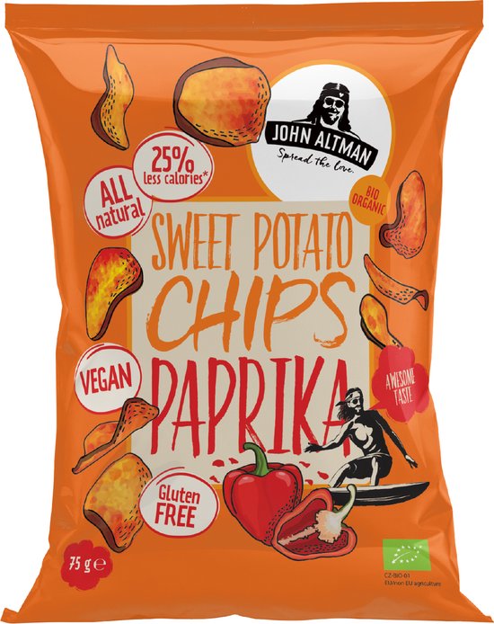 John Altman Sweet Potato Chips Biologisch Paprika Vegan Glutenvrij 100...