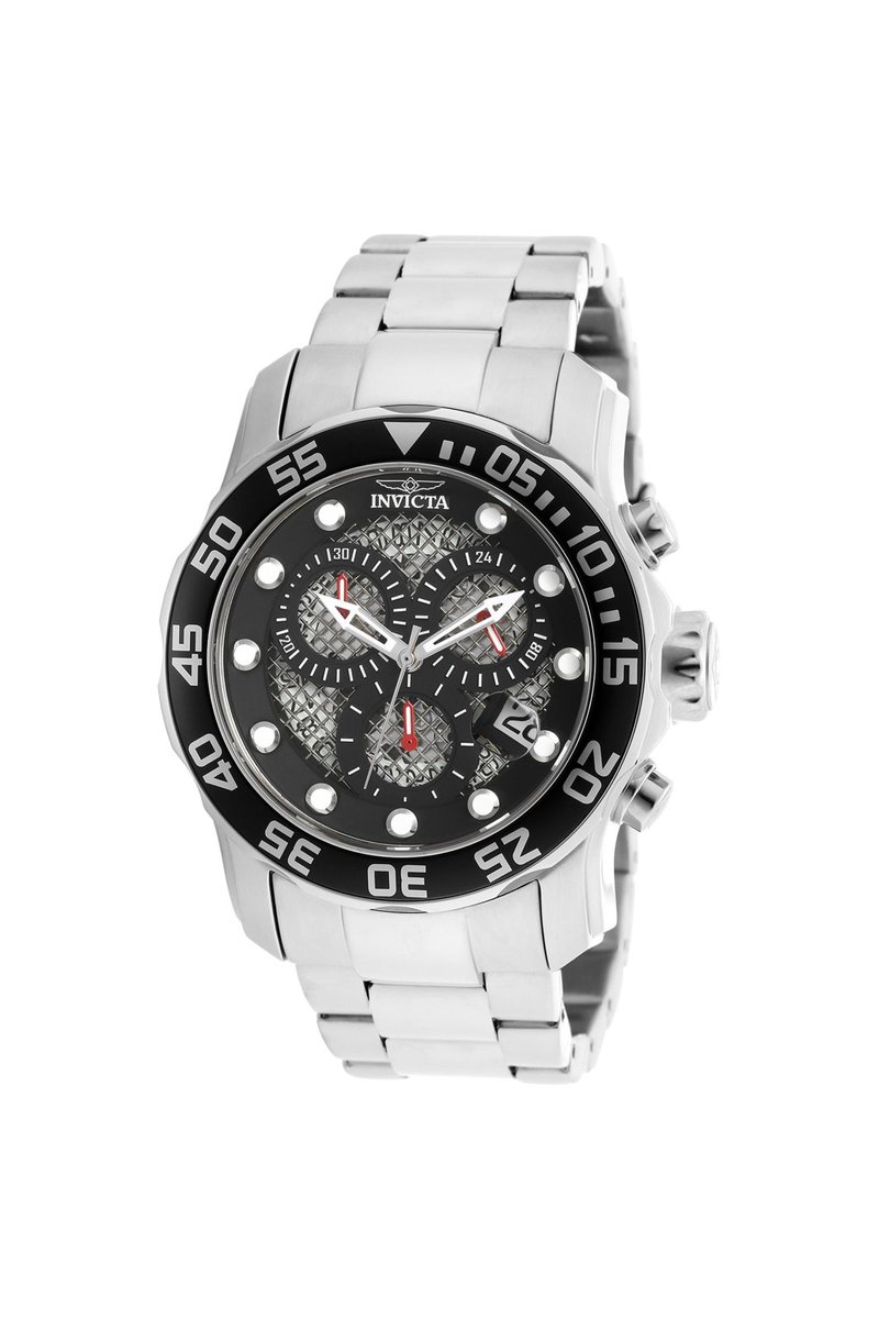 Invicta Pro Diver 19836 Heren Horloge - Waterdicht - Analoog - Quartz Uurwerk - Roestvrij Staal met zwarte Wijzerplaat - 48mm
