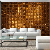 Fotobehangkoning - Behang - Vliesbehang - Fotobehang Bronzen Muur - 200 x 140 cm