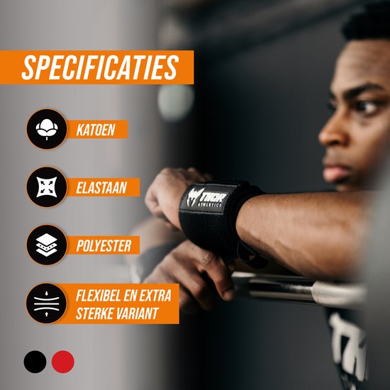 Thor Athletics Wrist Wraps - Extra Sterk - Fitness - Polsbrace voor Krachttraining - Ondersteuning voor Pols - 60 cm - Zwart - Thor Athletics