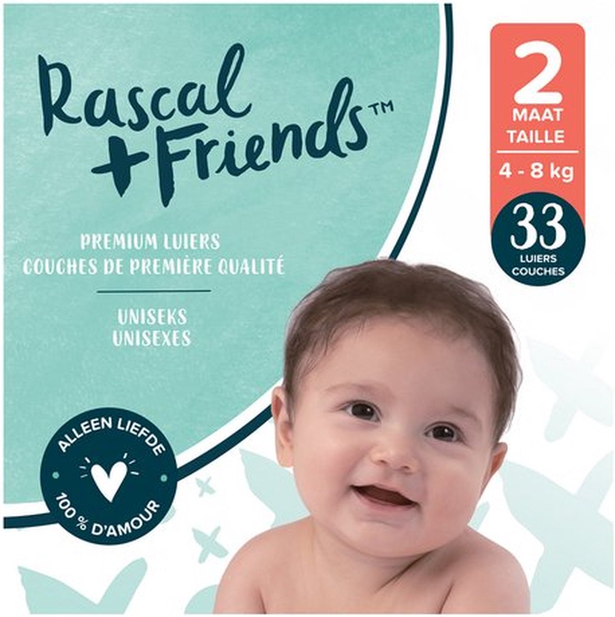 Goedkoopste Rascal Friends Baby Luiers maat 2, 4-8 kg (33 stuks