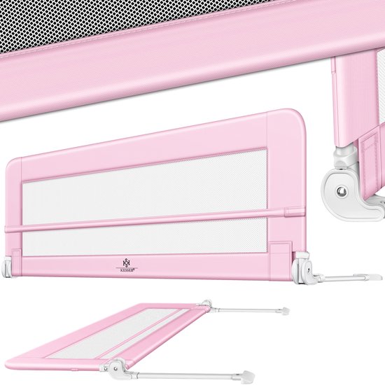 Barrière De Sécurité Lit Enfant Cocoarm 200 Cm - Pliable, Hauteur Réglable 8 Niveaux, Maille Respirante