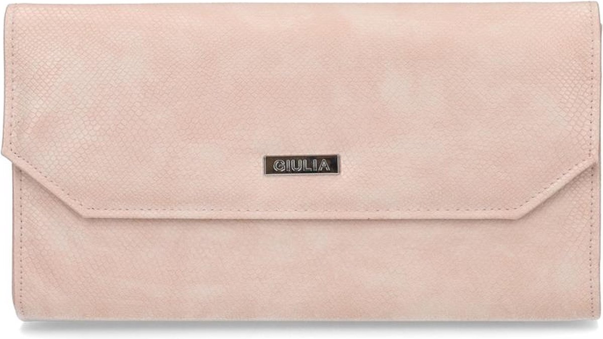 Giulia Clutch handbag handtas galatasje - zacht rose nude fijne slangenprint (skin pitone sofia)