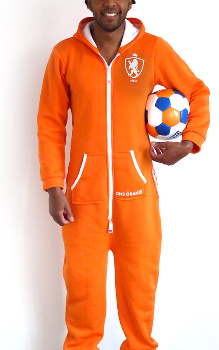 Oranje Onesie Unisex Maat M - WK - EK - Voetbal - Nederland - Oranje - Damesvoetbal - Carnavalskleding - Carnavalskleding Heren - Carnaval - Herenvoetbal - Bal - Unisexjumpsuit - Jumpuit - Heren/Dames Onesie - Huispak - Slaappak - Huispak - Overall
