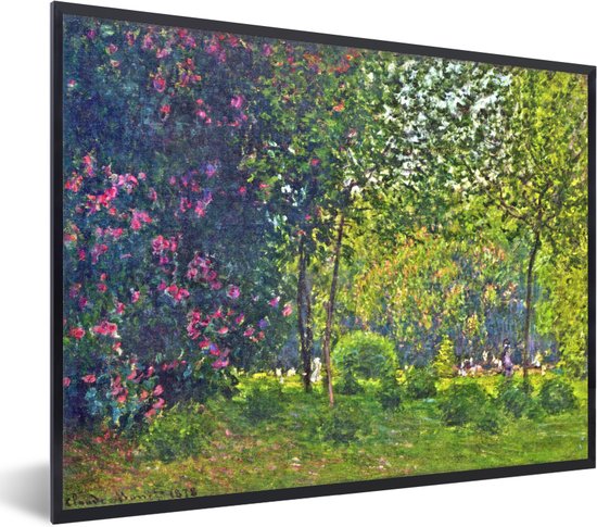 Cadre photo avec affiche - Parc Monceau - Peinture de Claude Monet - 80x60 cm - Cadre pour affiche