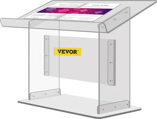 Acryl Podium Tafel Afmetingen (LxB)68.58x34.8cm Lessenaar 49.53cm Hoogte Modern Acryl Kerk Stijl Podium met Schroef Kit Ideaal voor Kerken, Scholen Persconferenties Collegezalen Avondfeesten